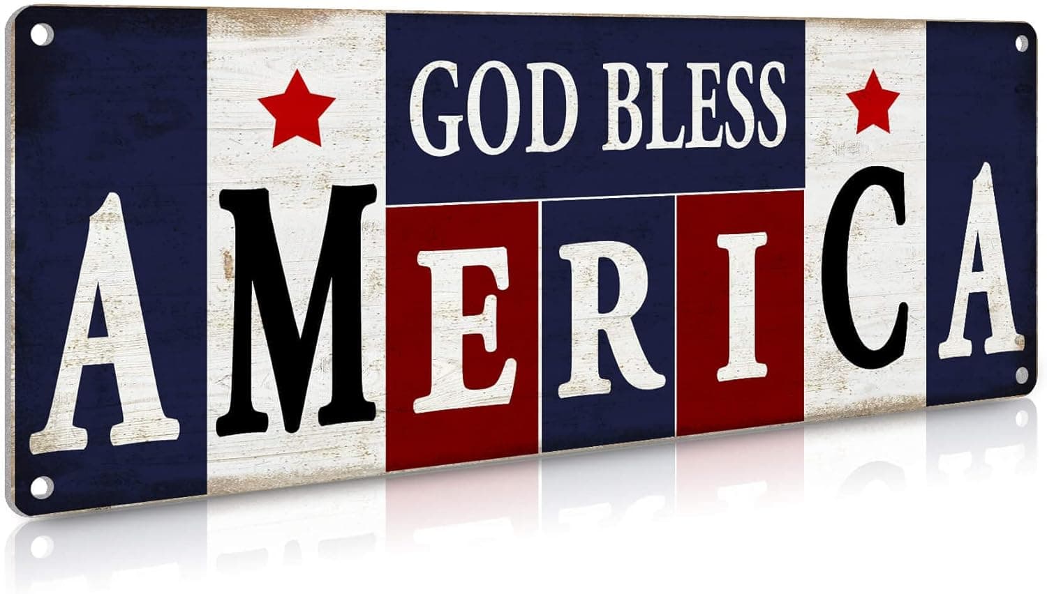"God Bless America" Retro Tin Wall Sign