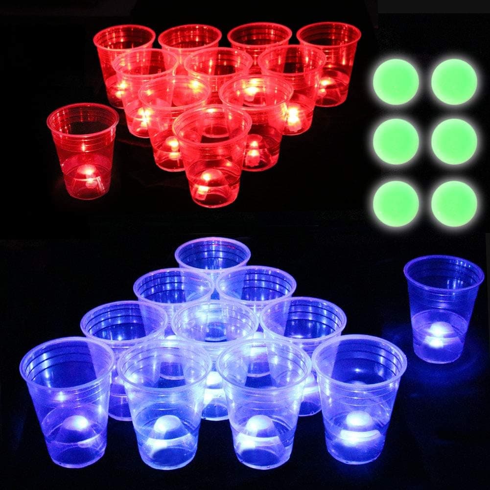 LED Glow-in-the-Dark Beer Pong Set