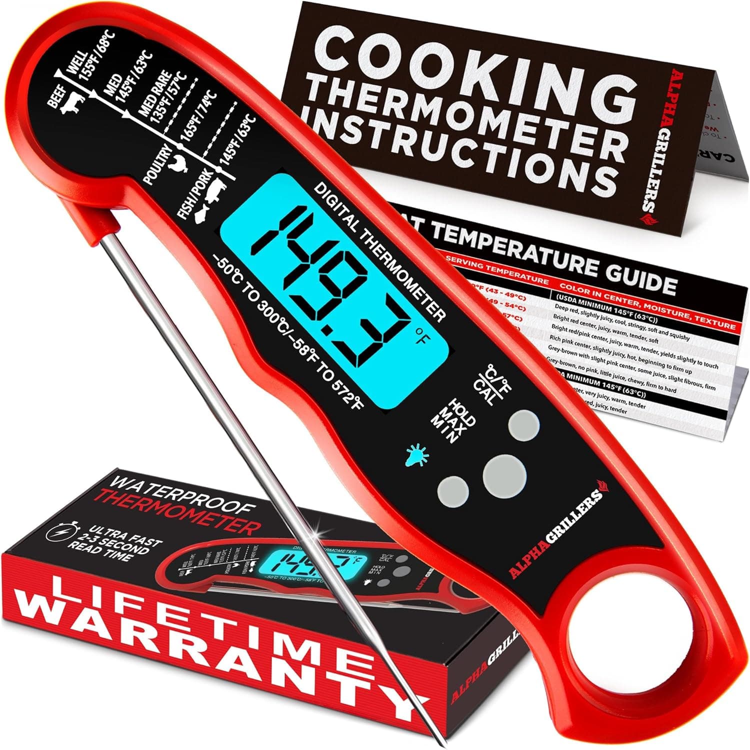 Instant-Read Digital BBQ Thermometer